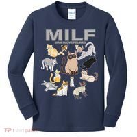Cute Cats MILF Man I Love Felines Kids Long Sleeve Shirt thumb 0