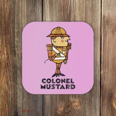 Clue Colonel Mustard Retro Poster Coaster
