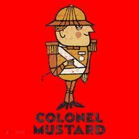 Clue Colonel Mustard Retro Poster Santa Hat thumb 1