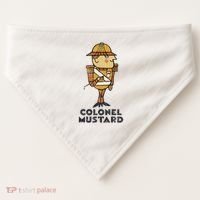 Clue Colonel Mustard Retro Poster USA-Made Doggie Bandana thumb 0