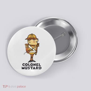Clue Colonel Mustard Retro Poster Button