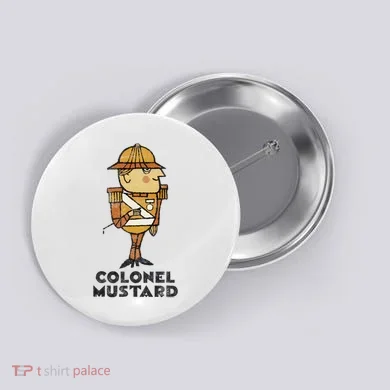 Clue Colonel Mustard Retro Poster Button