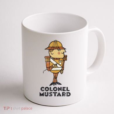 Clue Colonel Mustard Retro Poster Coffee Mug back