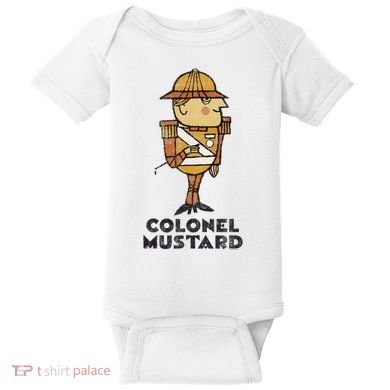 Clue Colonel Mustard Retro Poster Baby Bodysuit