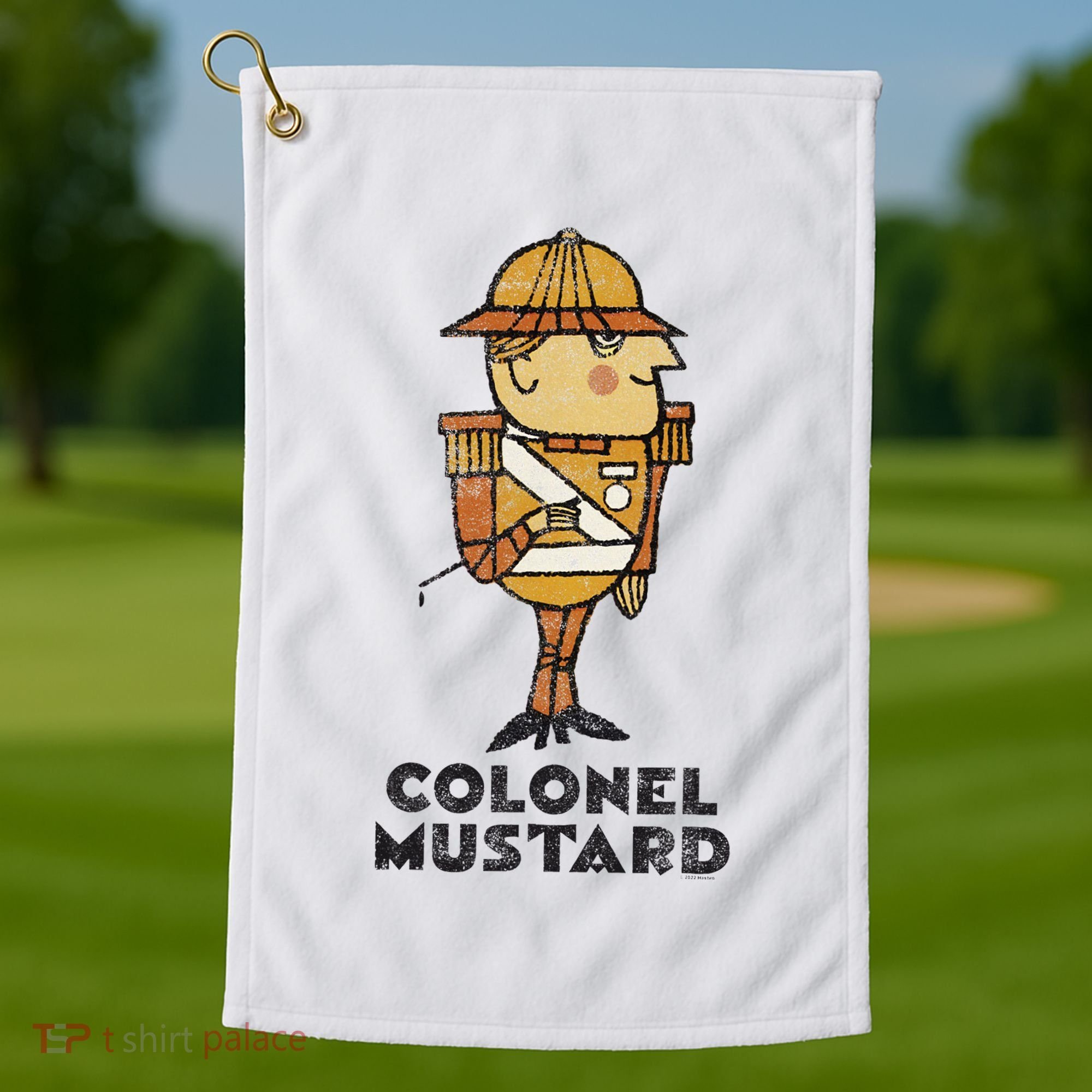 Clue Colonel Mustard Retro Poster Golf Towel