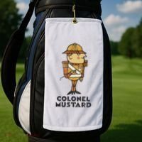 Clue Colonel Mustard Retro Poster Golf Towel thumb 2