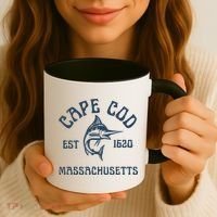 Cape Cod Massachusetts Fishing Marlin Fish Beach Boating Meaningful Gift Coffee Mug thumb 3