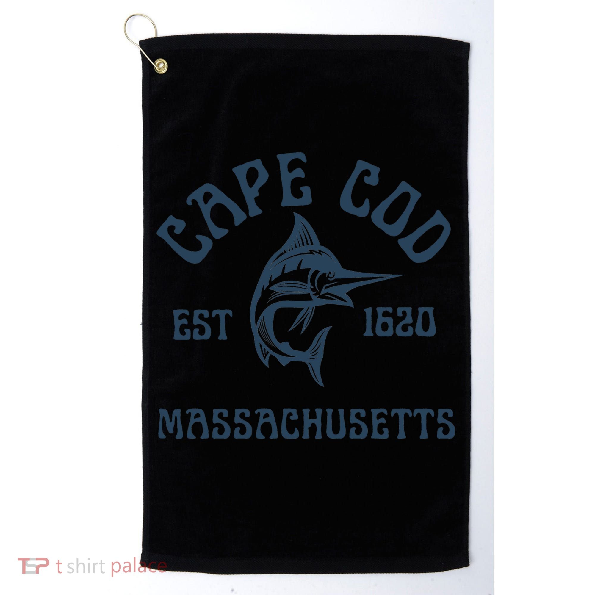 Cape Cod Massachusetts Fishing Marlin Fish Beach Boating Meaningful Gift Golf Towel