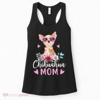 Cute Chihuahua Mom Sunglasses Flower For Chihuahua Owner Women's Tank Top thumb 0