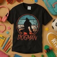Cryptids Cryptozoology Monsters State of Michigan Dogman Kids T-Shirt thumb 3