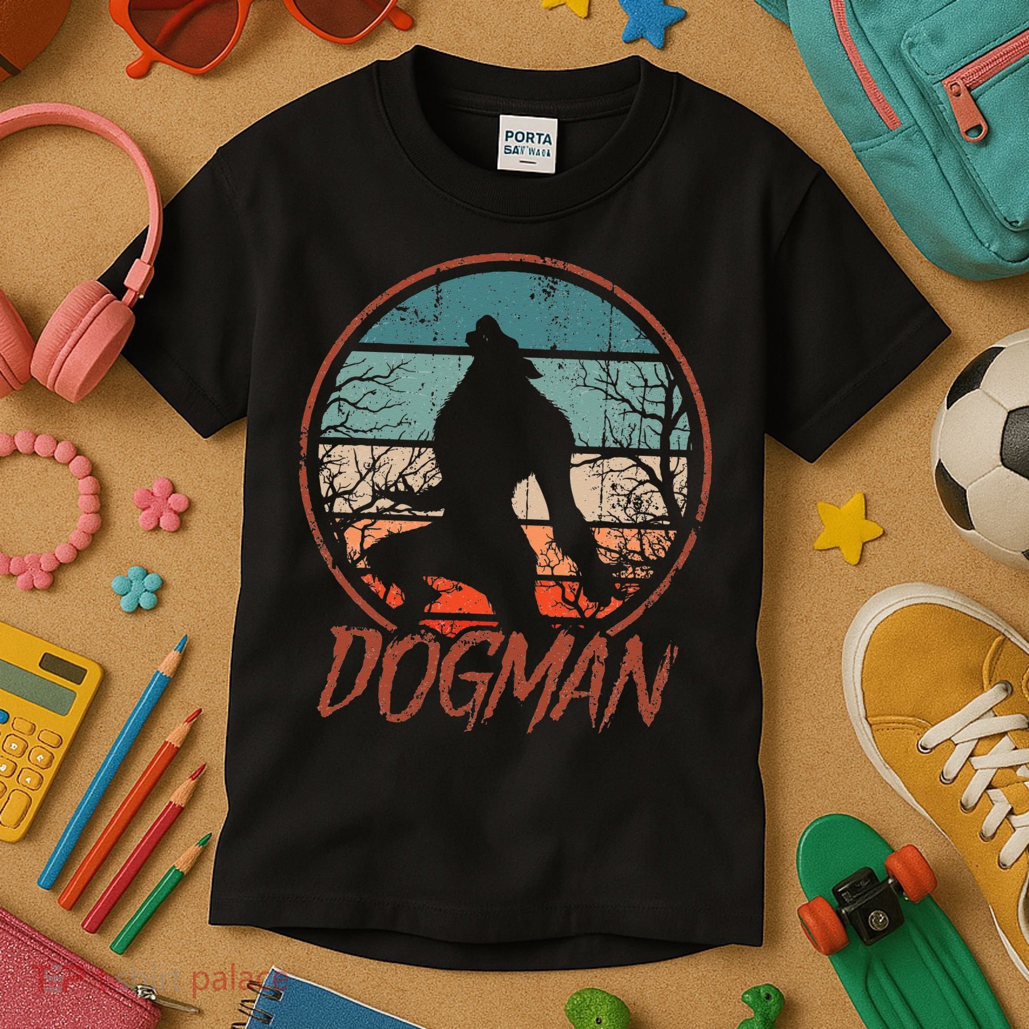Cryptids Cryptozoology Monsters State of Michigan Dogman Kids T-Shirt