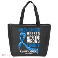 Colon Cancer Messed With Wrong Family Colon Cancer Awareness Tote Bag thumb 0