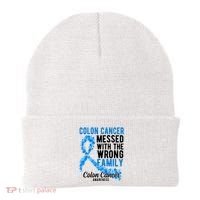 Colon Cancer Messed With Wrong Family Colon Cancer Awareness Beanie thumb 0
