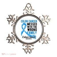 Colon Cancer Messed With Wrong Family Colon Cancer Awareness Ornament thumb 0