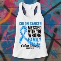 Colon Cancer Messed With Wrong Family Colon Cancer Awareness Women's Tank Top thumb 3