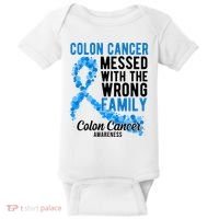 Colon Cancer Messed With Wrong Family Colon Cancer Awareness Baby Bodysuit thumb 0
