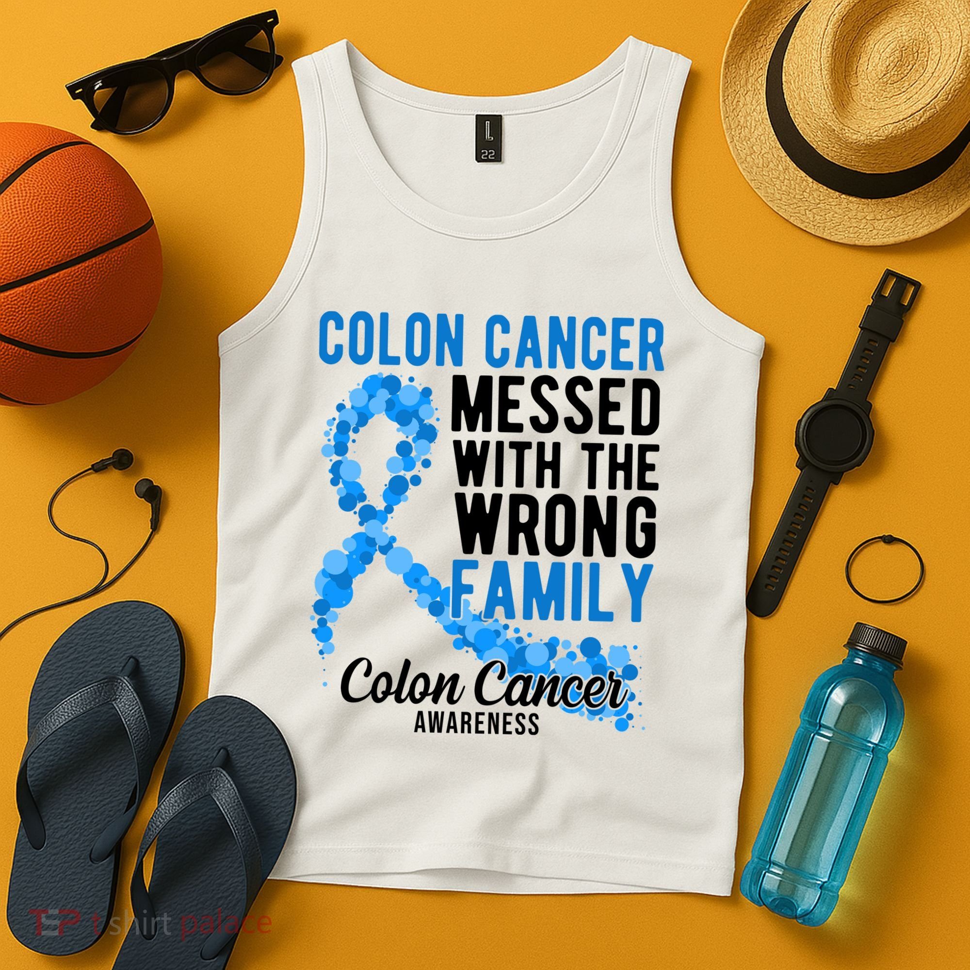 Colon Cancer Messed With Wrong Family Colon Cancer Awareness Tank Top