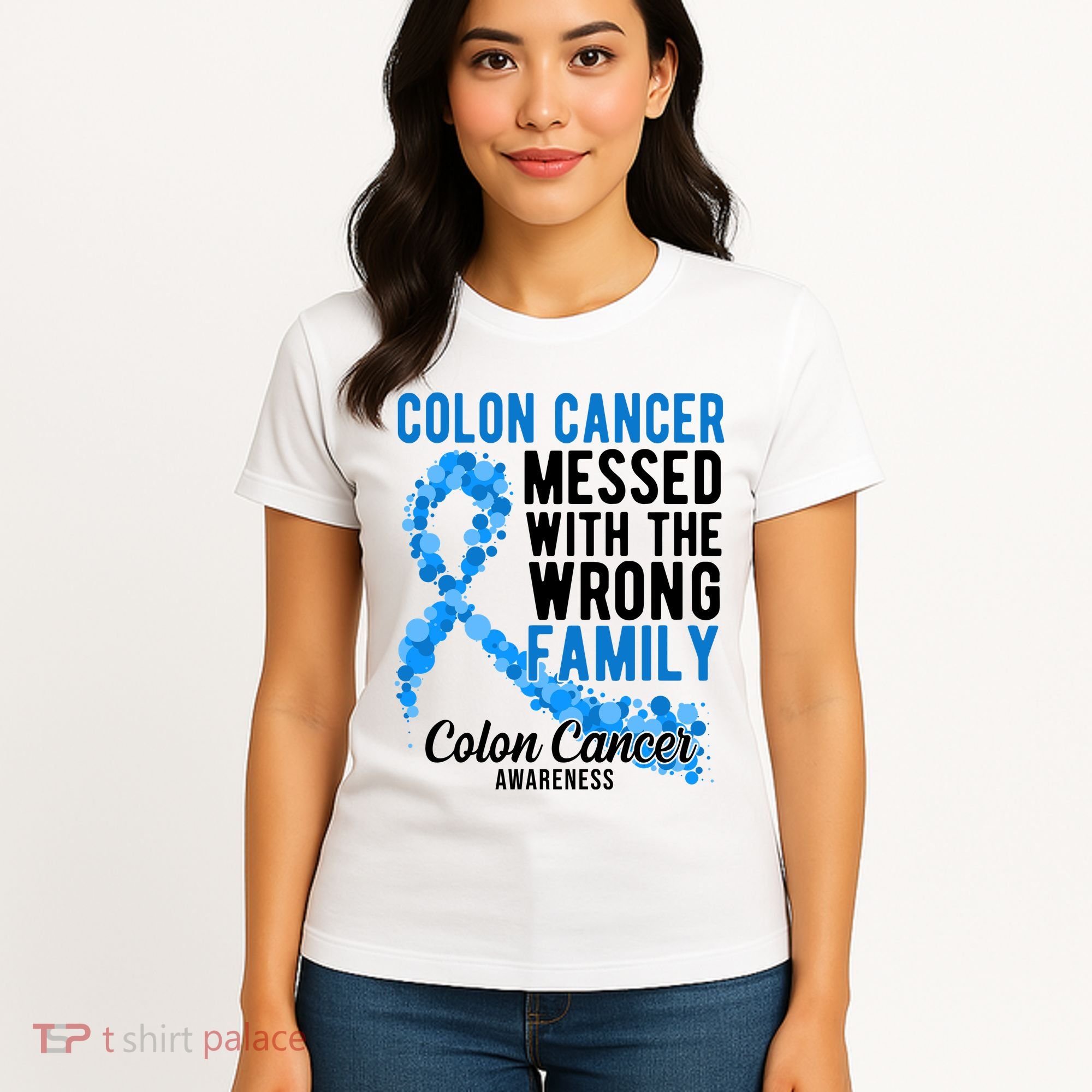 Colon Cancer Messed With Wrong Family Colon Cancer Awareness Women's T-Shirt