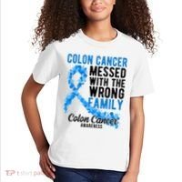 Colon Cancer Messed With Wrong Family Colon Cancer Awareness Kids T-Shirt thumb 2
