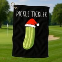 Christmas Couple Matching Tickle My Pickle Golf Towel thumb 1