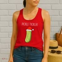 Christmas Couple Matching Tickle My Pickle Women's Tank Top thumb 2