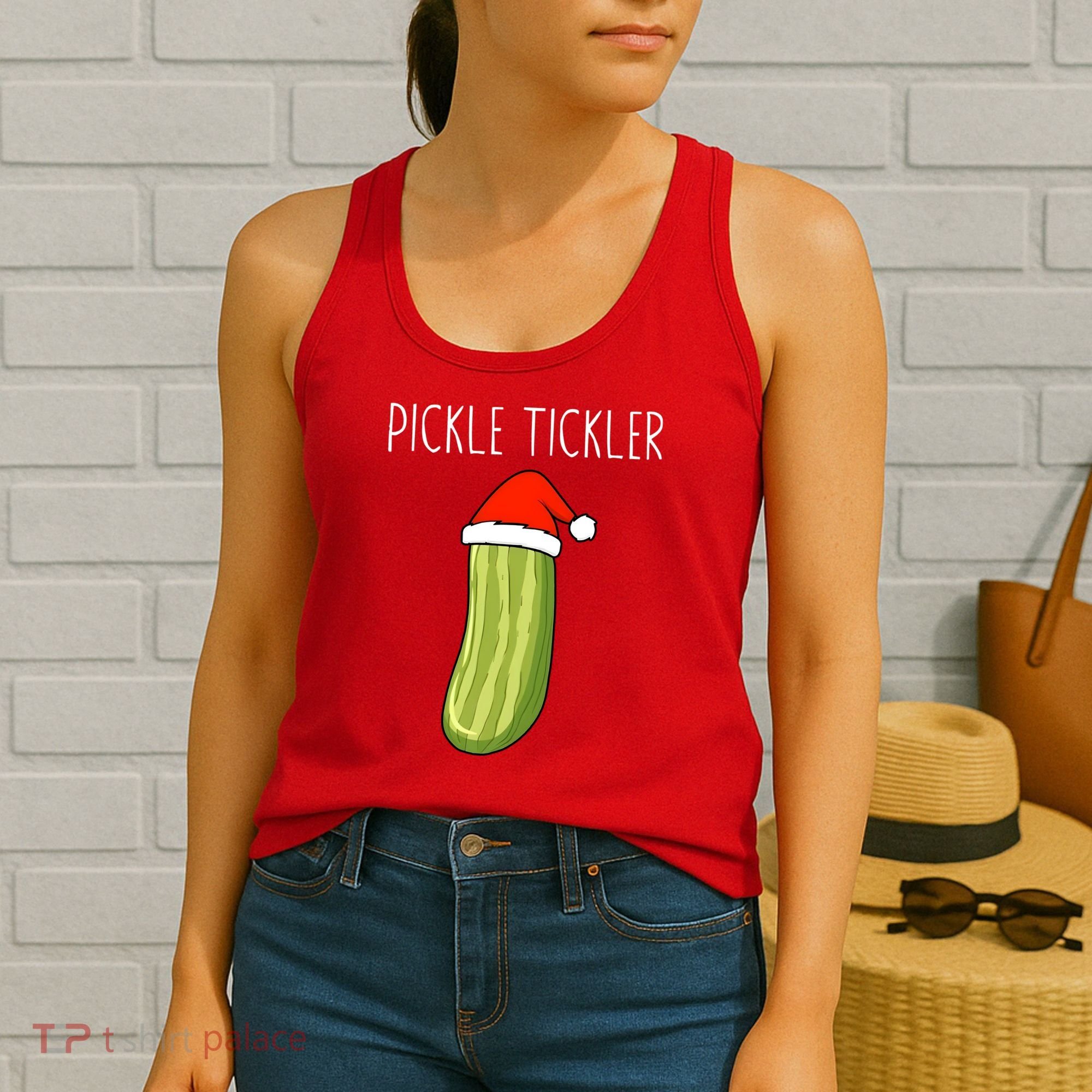 Christmas Couple Matching Tickle My Pickle Women's Tank Top