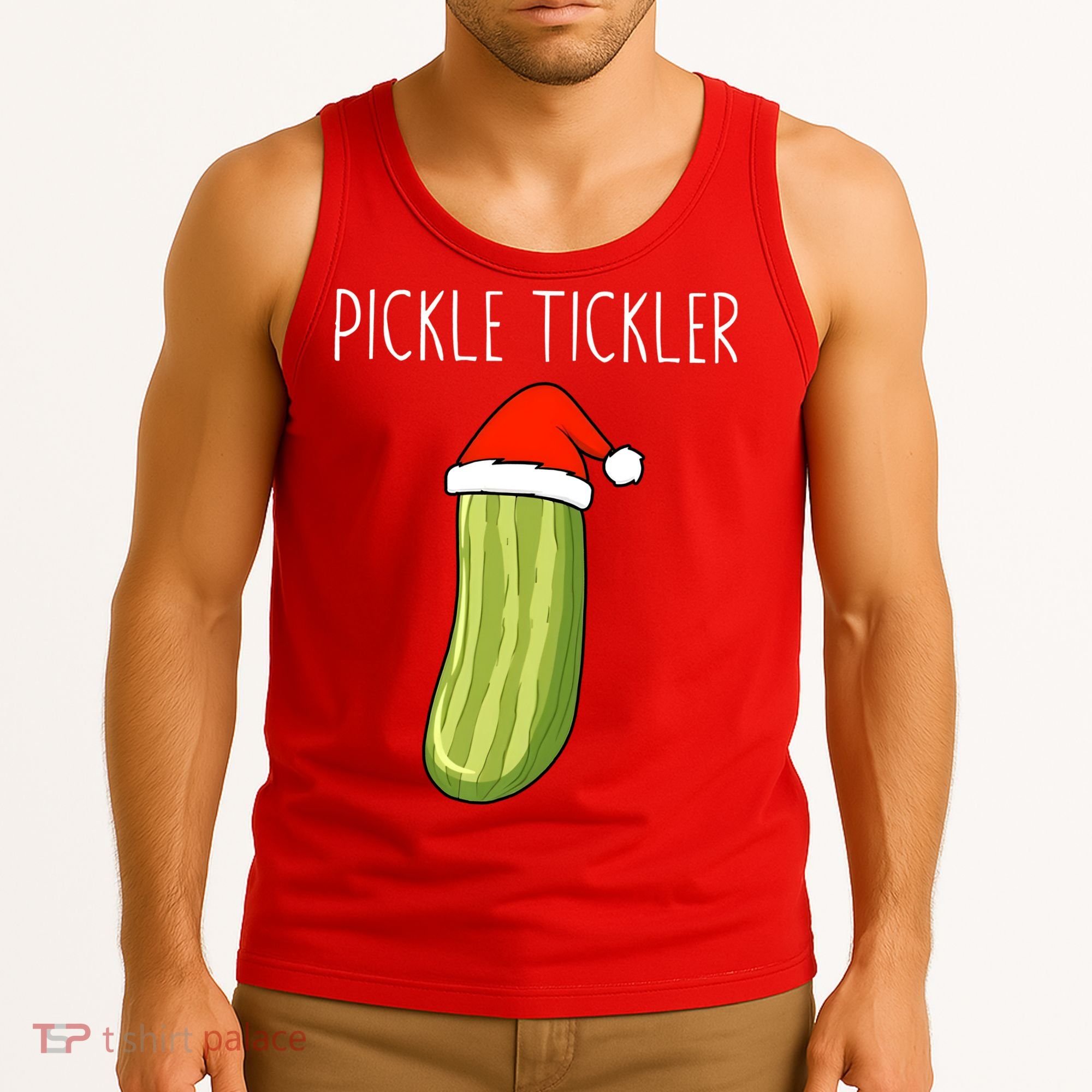 Christmas Couple Matching Tickle My Pickle Tank Top