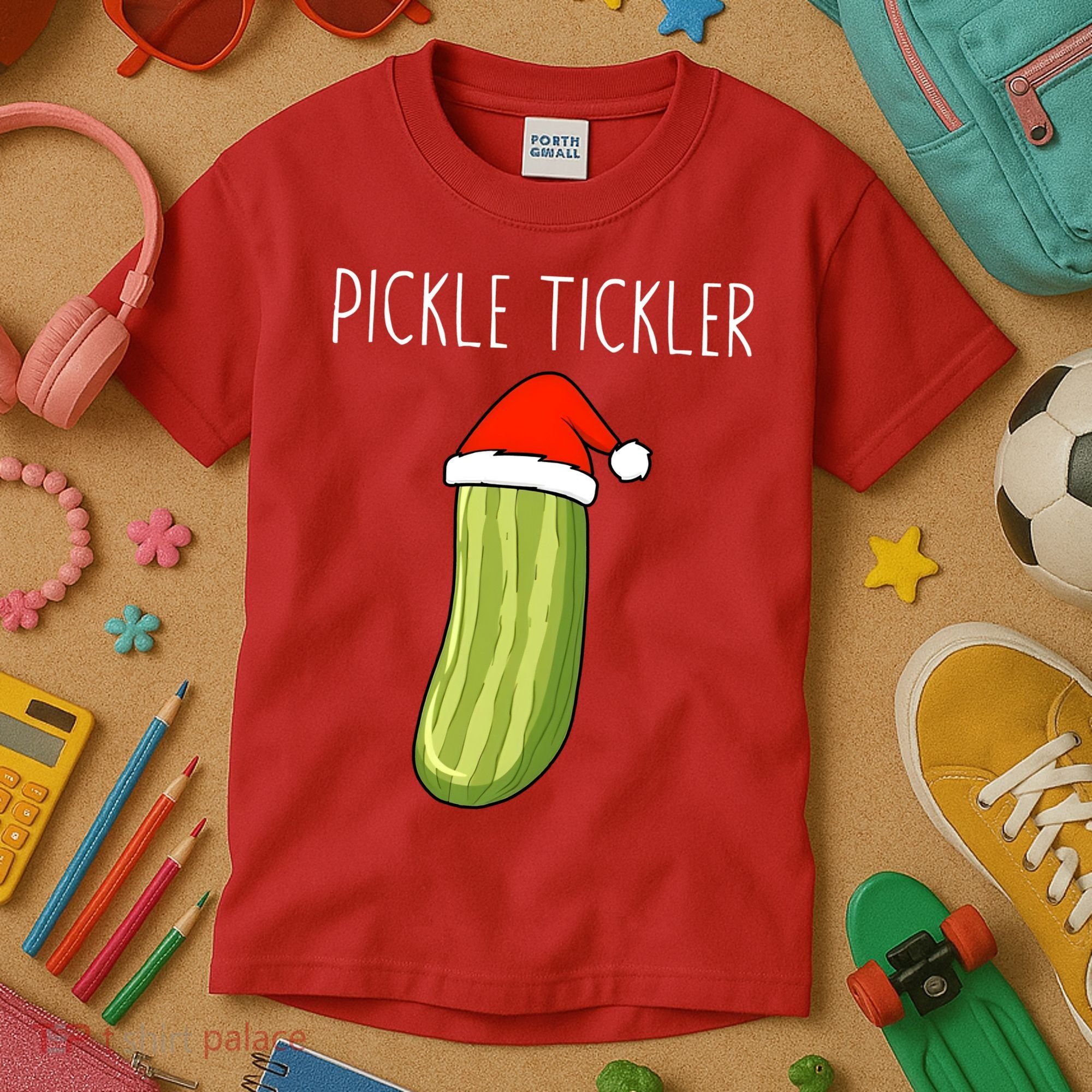 Christmas Couple Matching Tickle My Pickle Kids T-Shirt