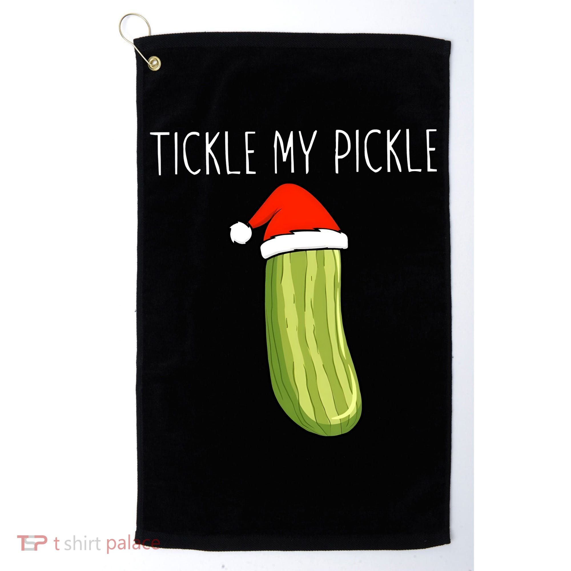 Christmas Couple Matching Tickle My Pickle Golf Towel
