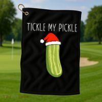 Christmas Couple Matching Tickle My Pickle Golf Towel thumb 1