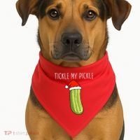 Christmas Couple Matching Tickle My Pickle USA-Made Doggie Bandana thumb 1