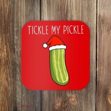 Christmas Couple Matching Tickle My Pickle Coaster