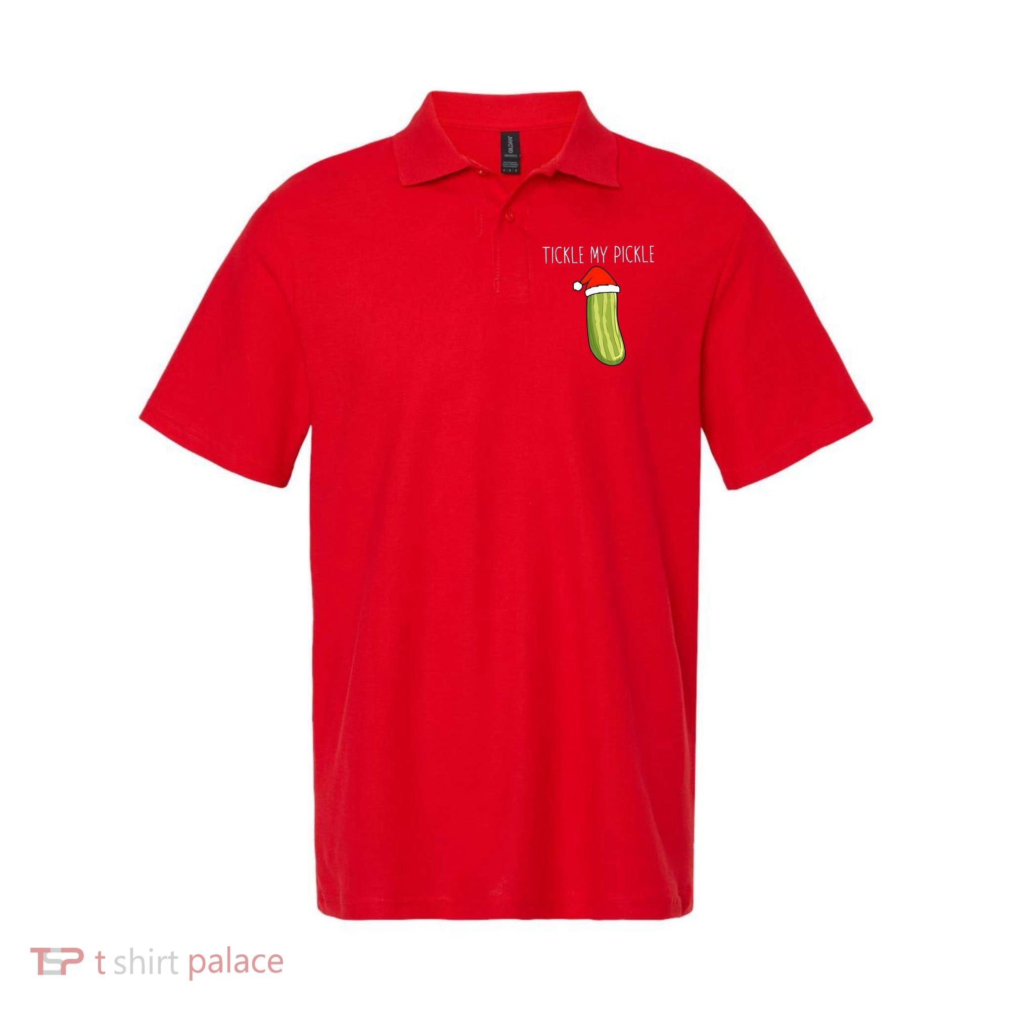 Christmas Couple Matching Tickle My Pickle Polo
