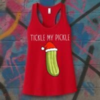Christmas Couple Matching Tickle My Pickle Women's Tank Top thumb 3