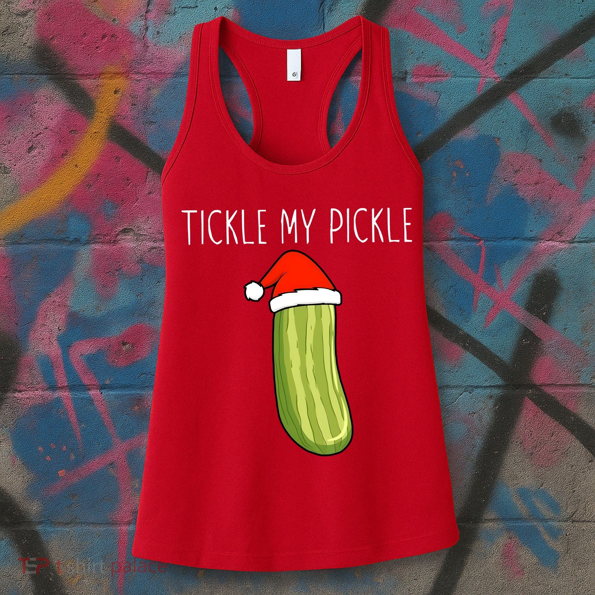 Christmas Couple Matching Tickle My Pickle Women's Tank Top