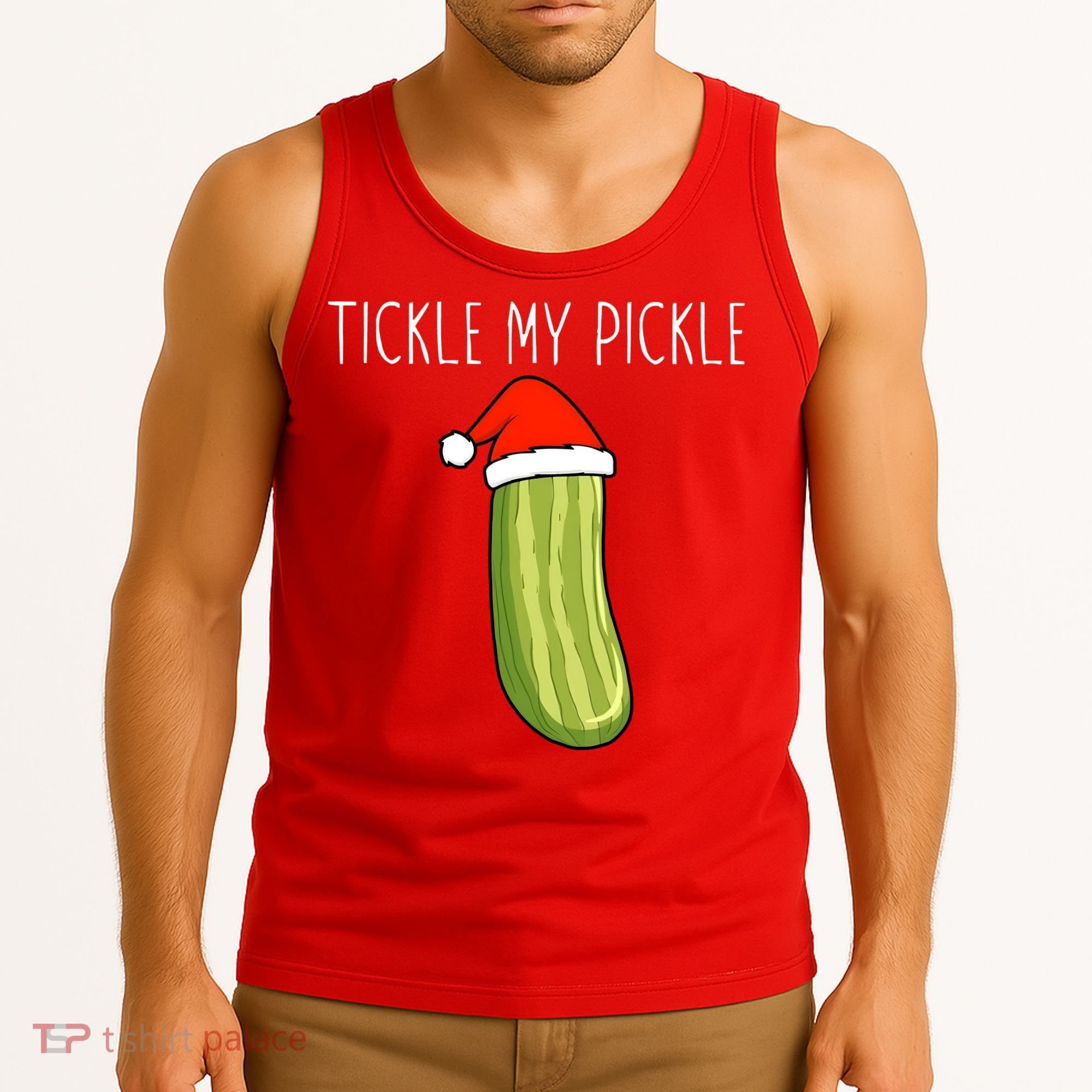Christmas Couple Matching Tickle My Pickle Tank Top