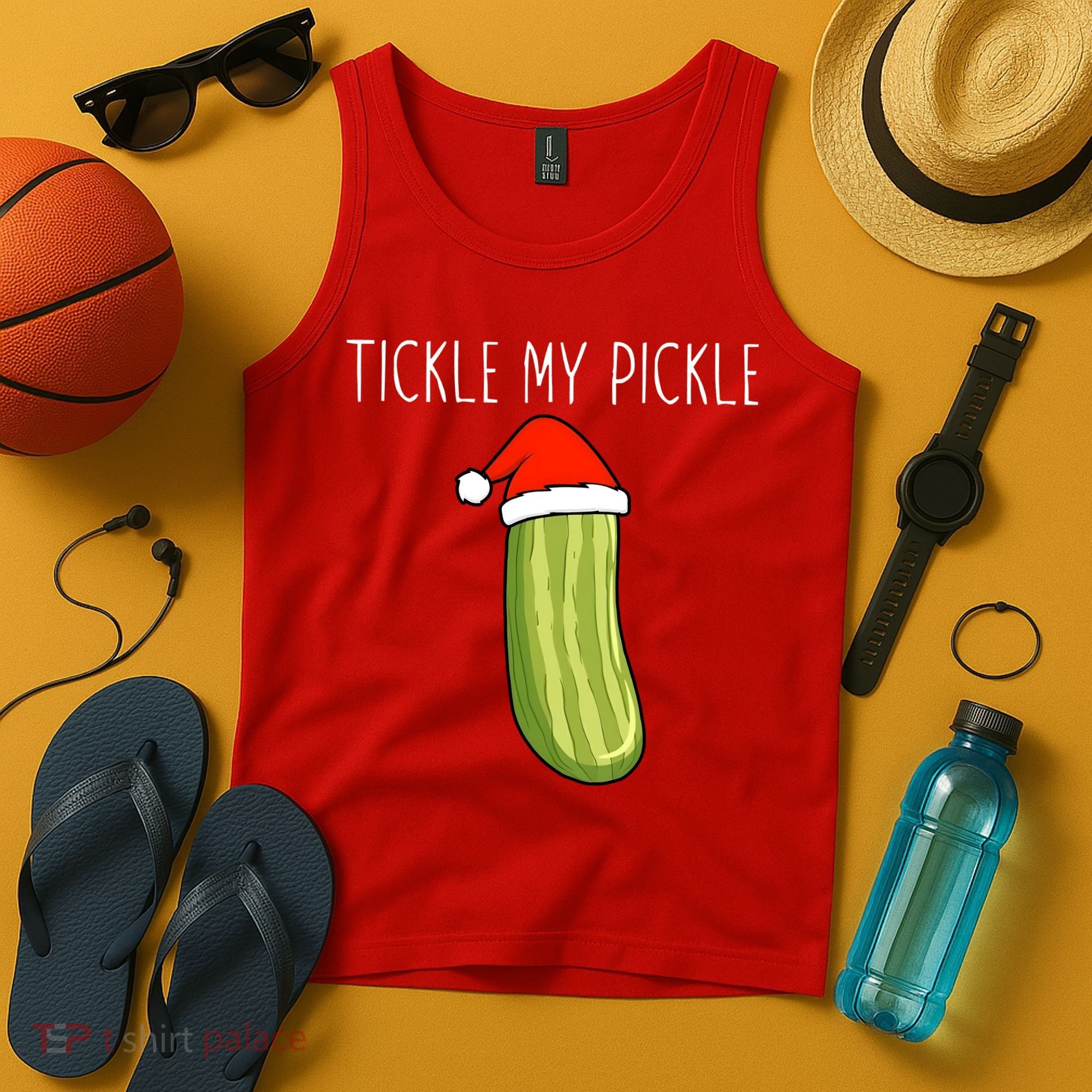 Christmas Couple Matching Tickle My Pickle Tank Top