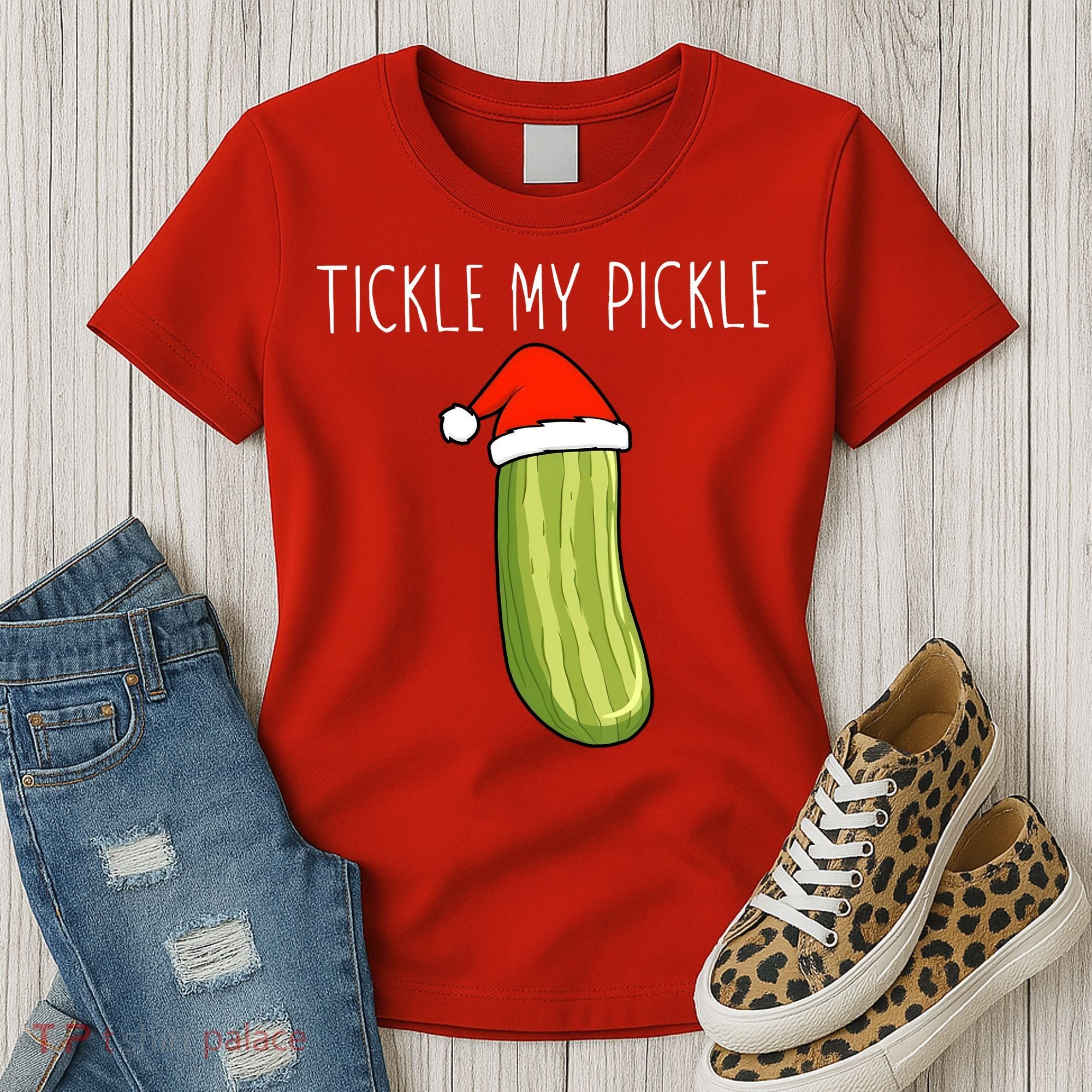 Christmas Couple Matching Tickle My Pickle Women's T-Shirt
