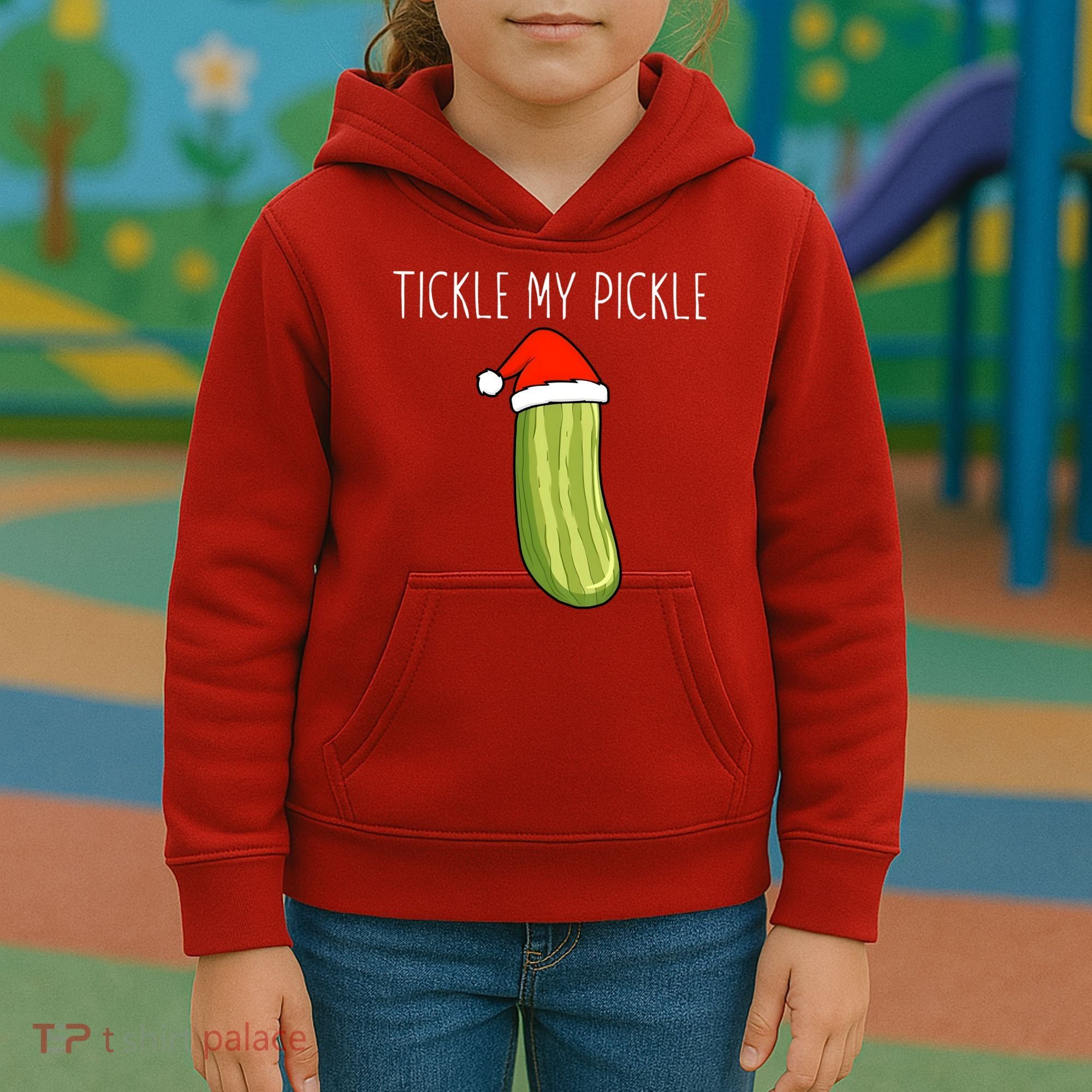 Christmas Couple Matching Tickle My Pickle Kids Hoodie