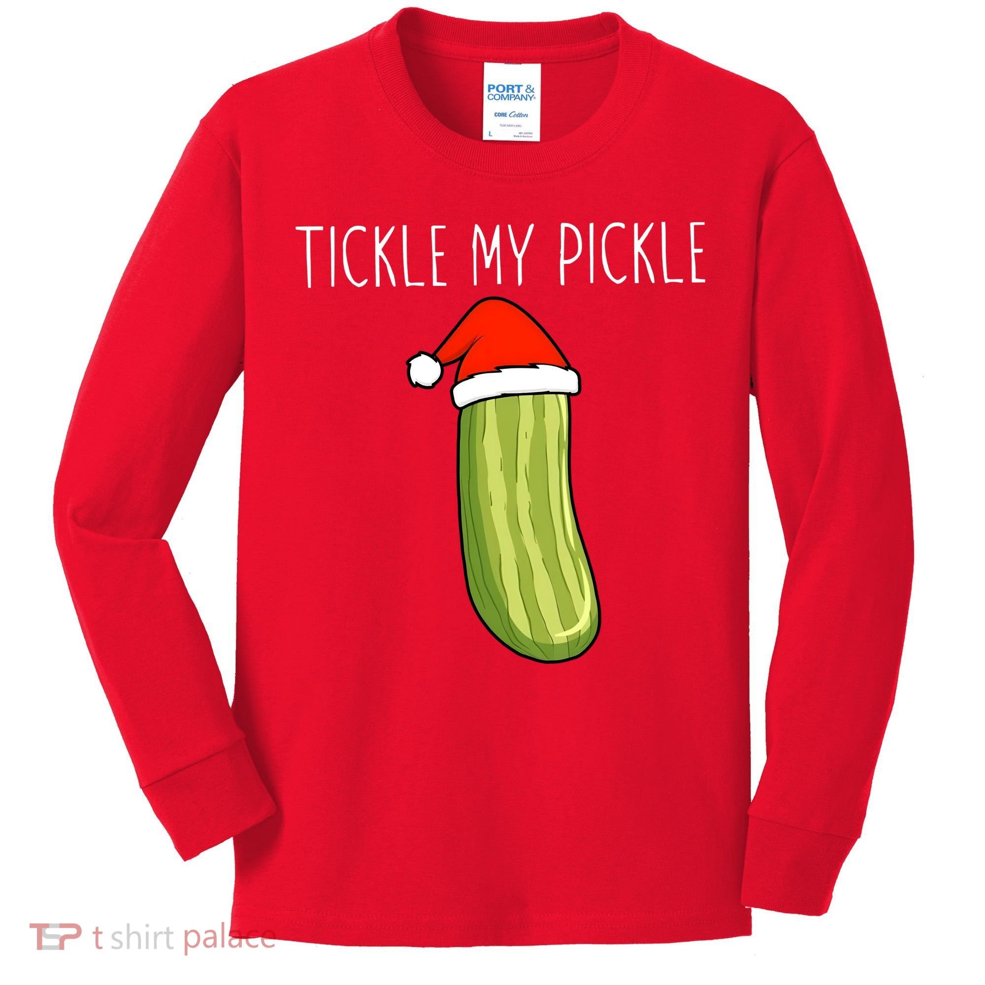 Christmas Couple Matching Tickle My Pickle Kids Long Sleeve Shirt