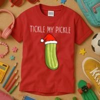 Christmas Couple Matching Tickle My Pickle Kids T-Shirt thumb 3