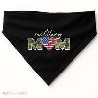 Cute Camouflage Military Mom American Flag Heart USA-Made Doggie Bandana thumb 0