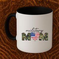 Cute Camouflage Military Mom American Flag Heart Coffee Mug thumb 2