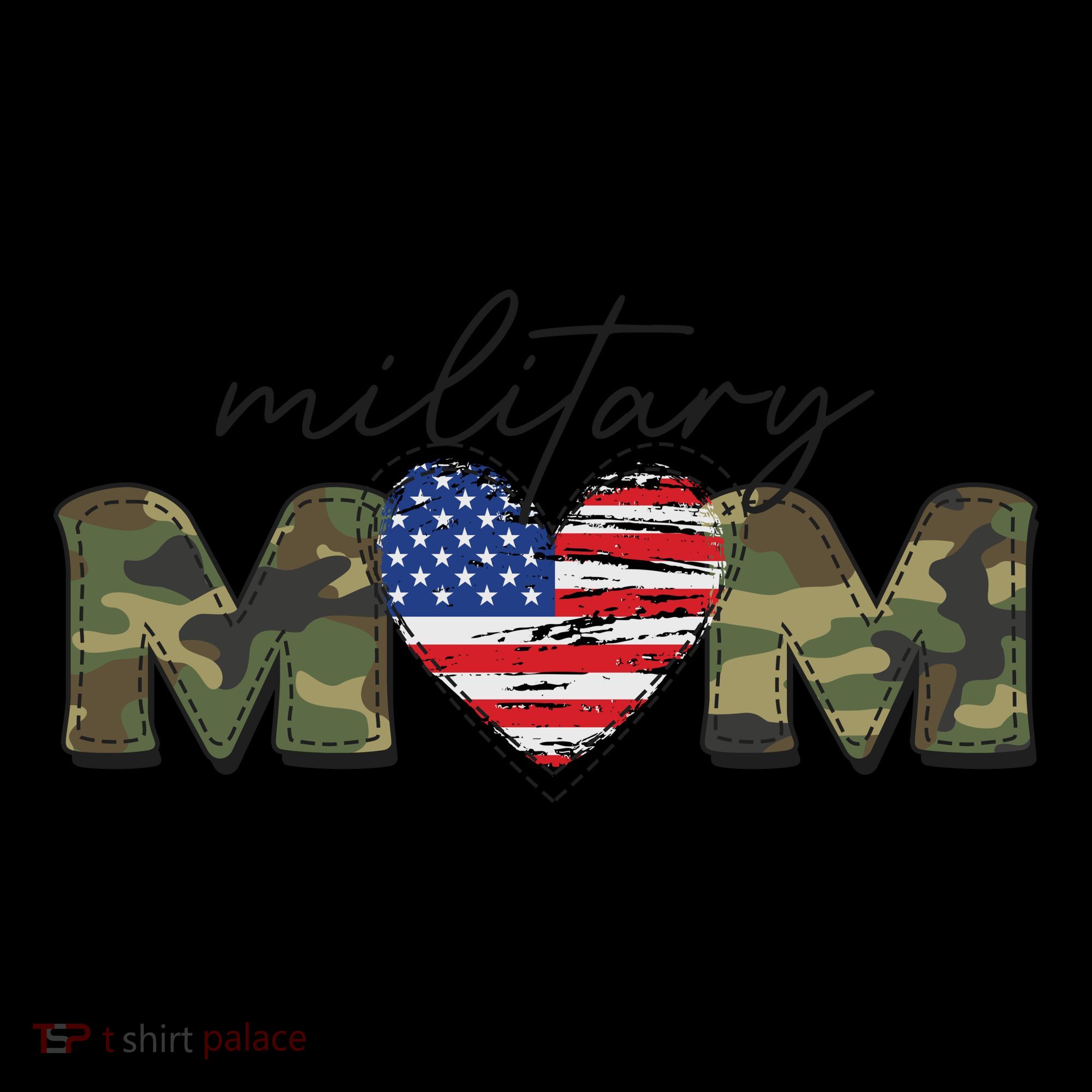 Cute Camouflage Military Mom American Flag Heart Coffee Mug