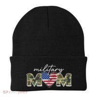 Cute Camouflage Military Mom American Flag Heart Beanie thumb 0
