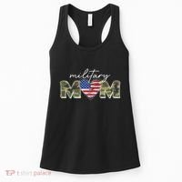 Cute Camouflage Military Mom American Flag Heart Women's Tank Top thumb 0