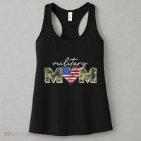 Cute Camouflage Military Mom American Flag Heart Women's Tank Top thumb 3