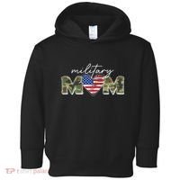 Cute Camouflage Military Mom American Flag Heart Toddler Hoodie thumb 0