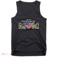 Cute Camouflage Military Mom American Flag Heart Tank Top thumb 0