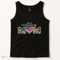 Cute Camouflage Military Mom American Flag Heart Tank Top thumb 2